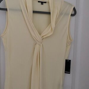 Premise Cream Tie Front Blouse